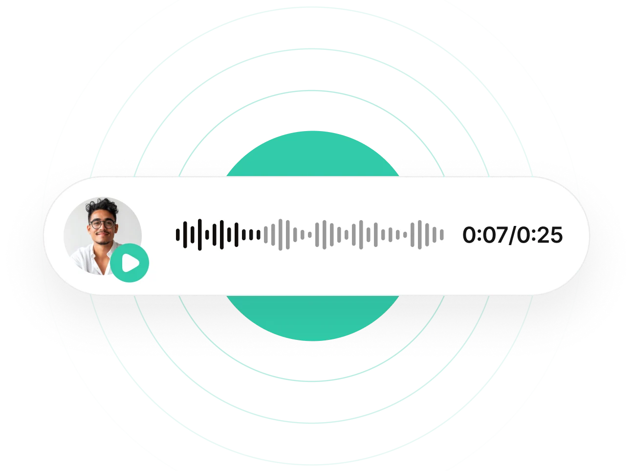 A SacredSpark voice introduction with audio waveform