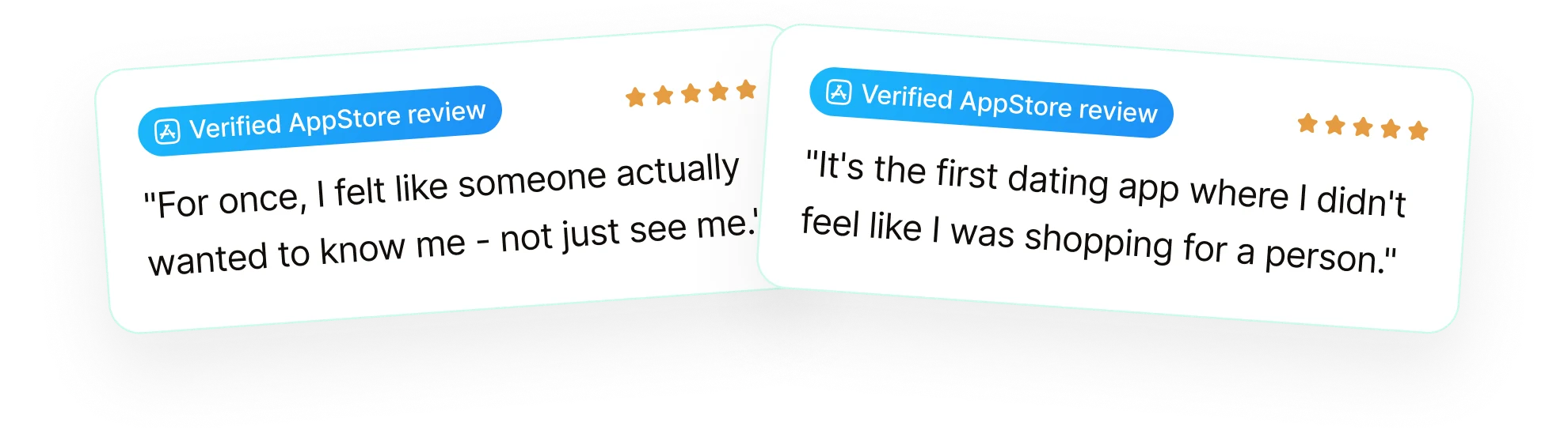Two featured App Store reviews from SacredSpark members